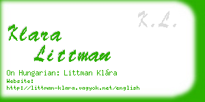 klara littman business card